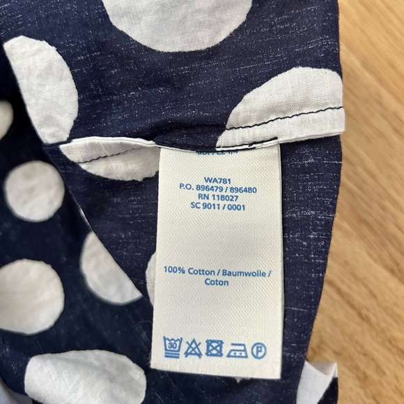 BODEN esmeralda beach kaftan pom pom navy white polka dot size 16 - Picture 8 of 10